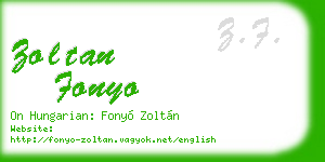 zoltan fonyo business card